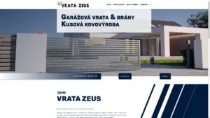 Náhled úvodní stránky VRATA ZEUS